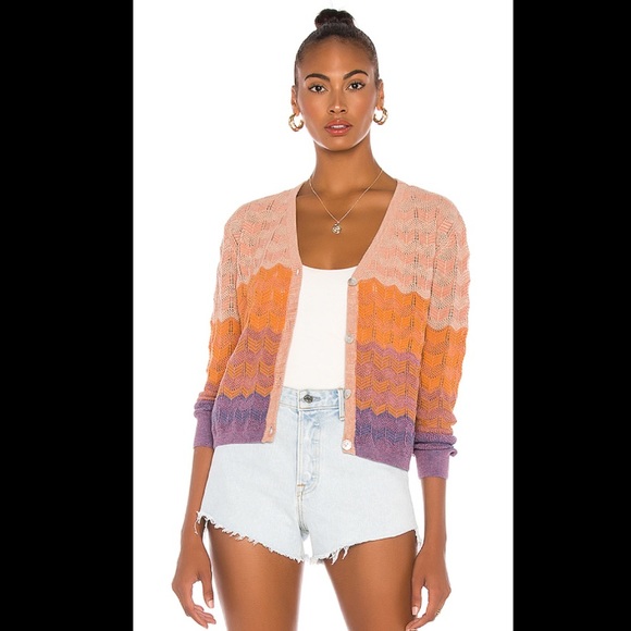 One Grey Day Sweaters - One Grey Day Delaney Cardigan inTerracotta Multi